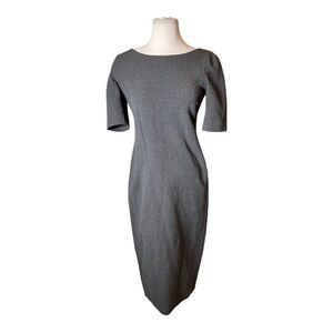 Prada Y2K Vintage Sheath Shift 3/4 Sleeve Wool Dress